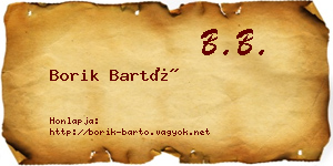 Borik Bartó névjegykártya